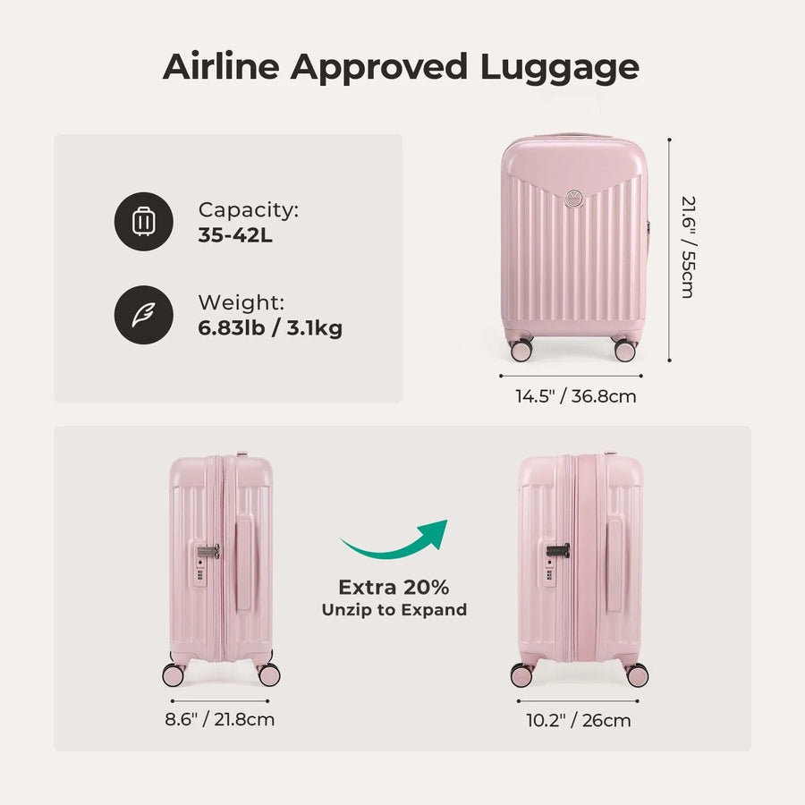 Odyssey 20 Inch Airline Approved Hardside Spinner Suitcase - BAGSMART