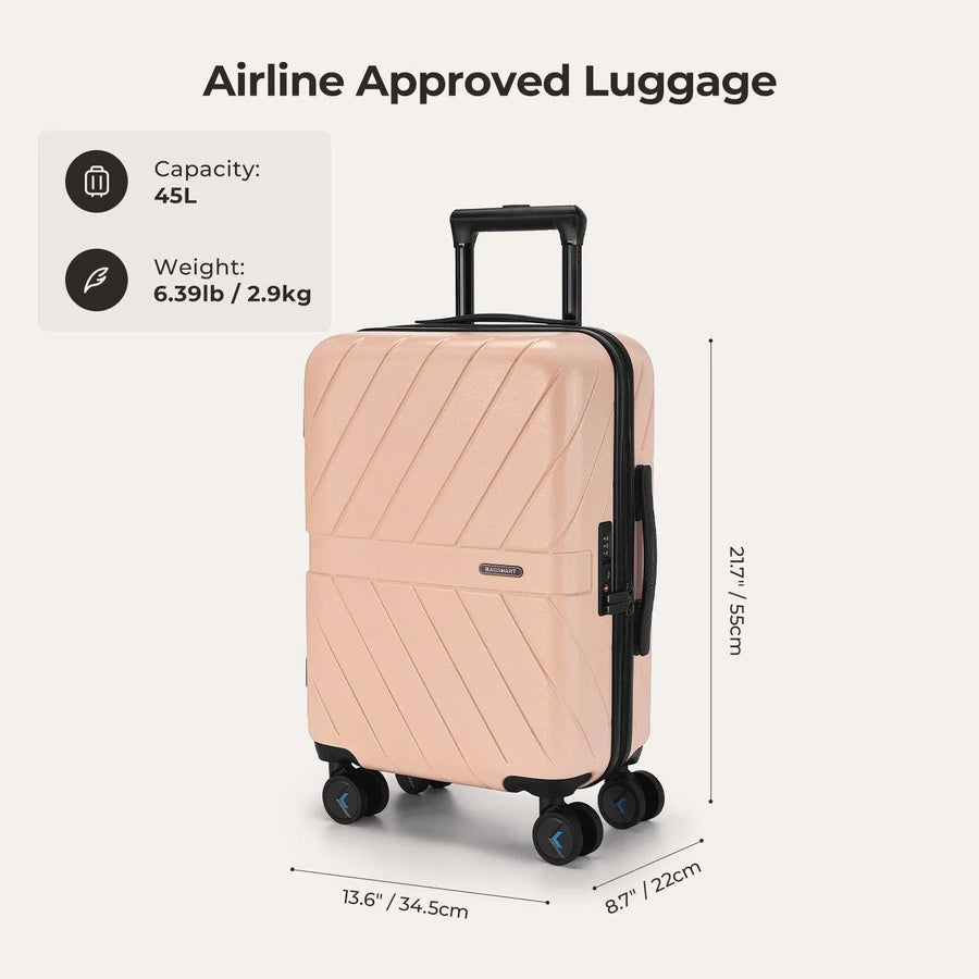 Daren 20 Inch Lightweight Hardside Carry-On Suitcase - BAGSMART