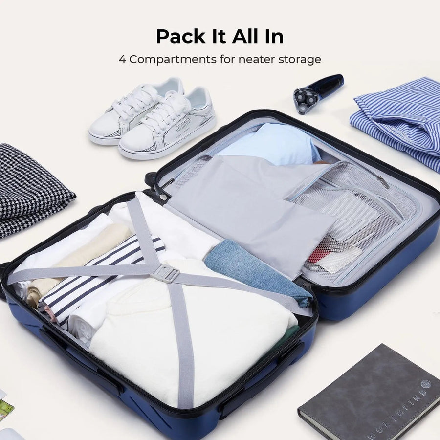 Daren 20 Inch Lightweight Hardside Carry-On Suitcase - BAGSMART