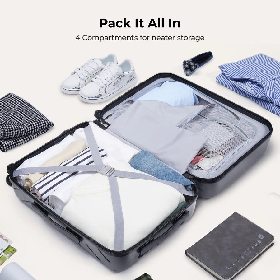 Daren 20 Inch Lightweight Hardside Carry-On Suitcase - BAGSMART