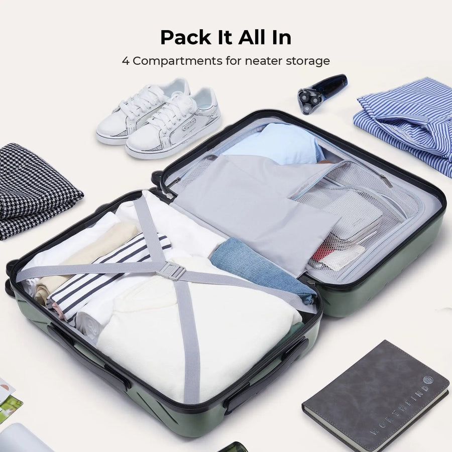 Daren 20 Inch Lightweight Hardside Carry-On Suitcase - BAGSMART