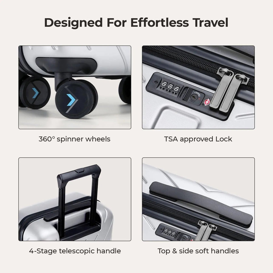 Daren 20 Inch Lightweight Hardside Carry-On Suitcase - BAGSMART