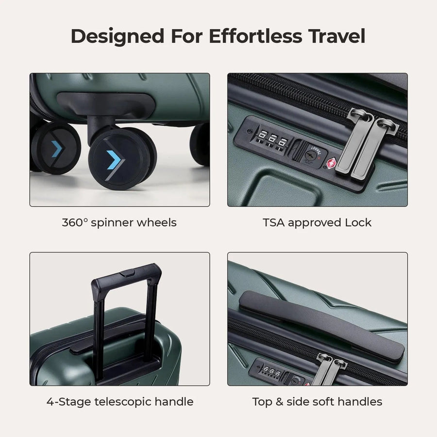 Daren 20 Inch Lightweight Hardside Carry-On Suitcase - BAGSMART