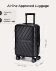 Daren 20 Inch Lightweight Hardside Carry-On Suitcase - BAGSMART