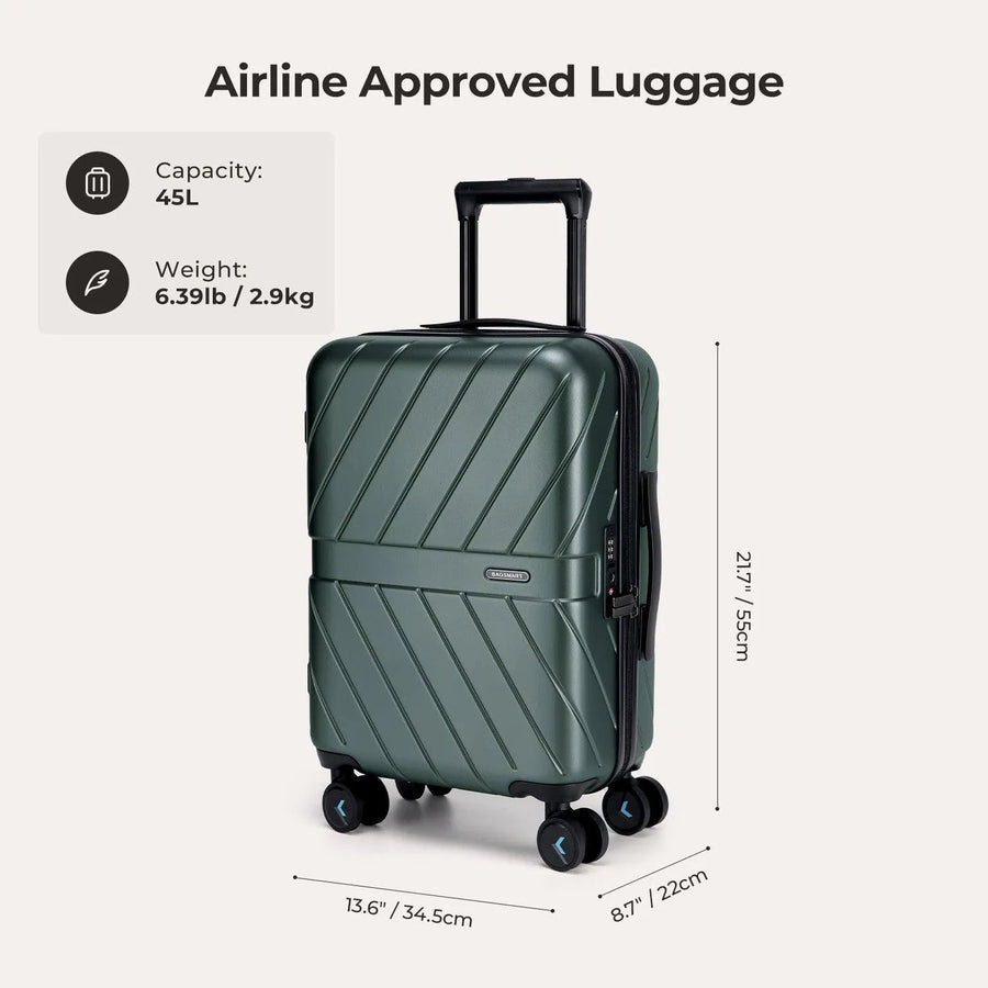 Daren 20 Inch Lightweight Hardside Carry-On Suitcase - BAGSMART