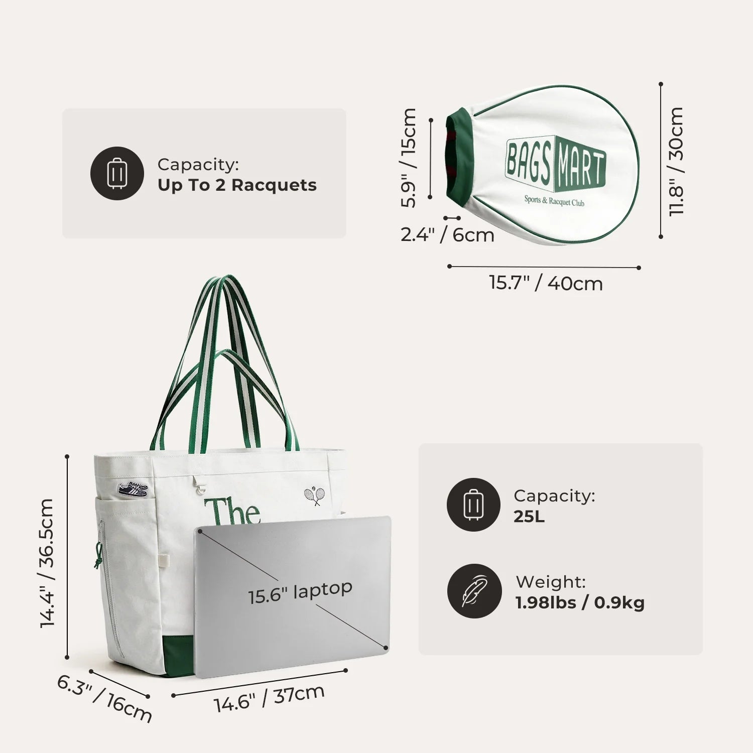 Advantage 25L Tennis Tote