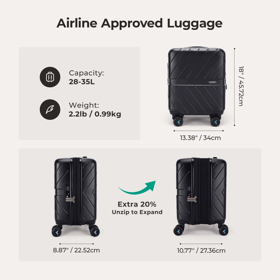 Daren 16-20 Inch Lightweight Hardside Carry-On Suitcase